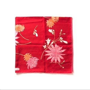 Salvatore Ferragamo Red Floral Square Silk Scarf
